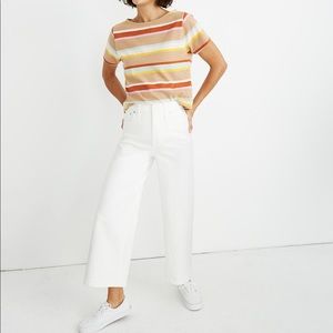 Petite white Madewell Emmet Wide Leg Jeans